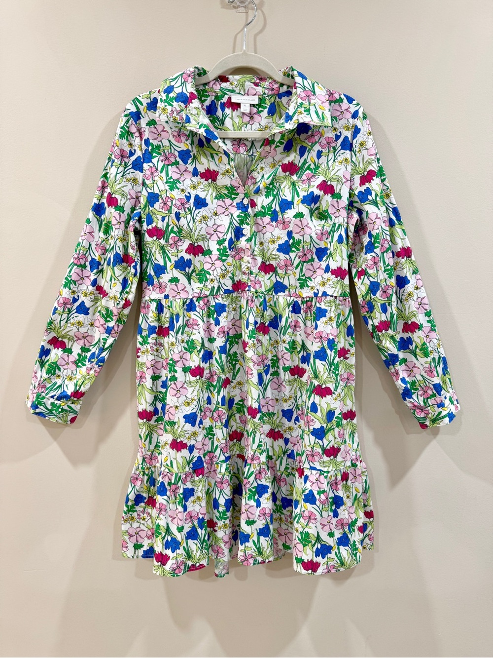 Charter Club Garden Floral Dress Long Sleeve Size PL Cottagecore - Picture 7 of 9